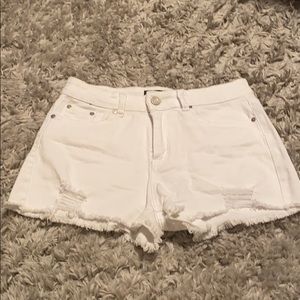 White Jean Shorts